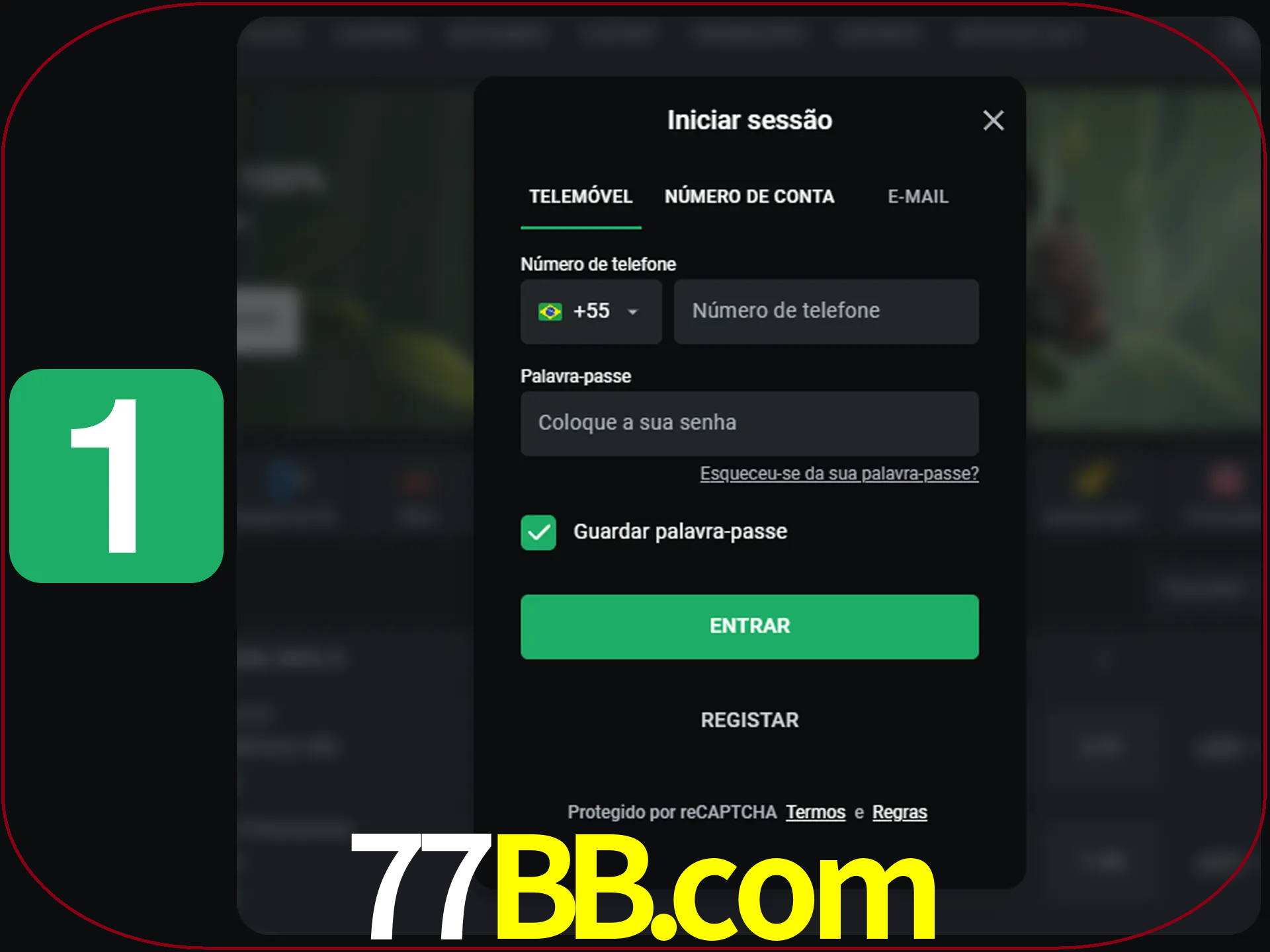 Clique no botão Entrar.
